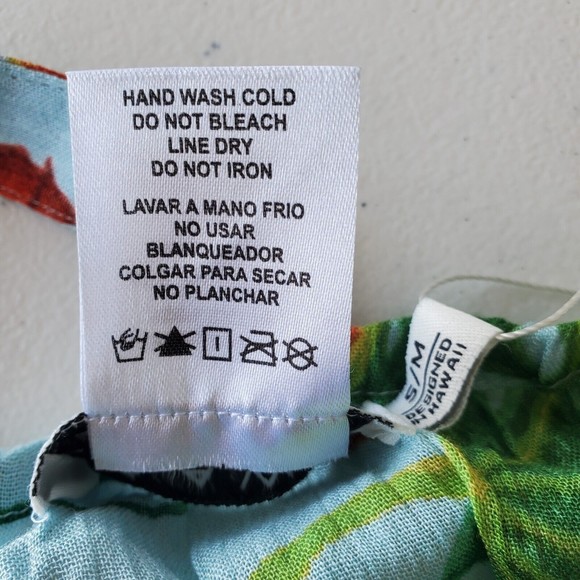 NWT RR Hawaii Resort Swimsuit Cover-Up Womens S/M Green White Cherry Print - Picture 11 of 12